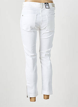 Pantalon 7/8 fermeture zippée sous rabat boutonné blanc ZRS TIMELESS femme
