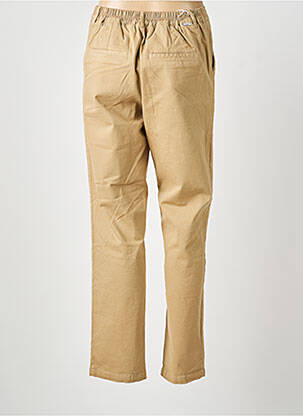 Pantalon droit fermeture zippée sous rabat boutonné beige HAPPY femme