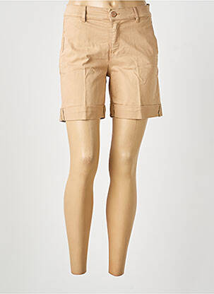 Short fermeture zippée sous rabat boutonné beige HAPPY femme