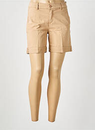 Short fermeture zippée sous rabat boutonné beige HAPPY femme