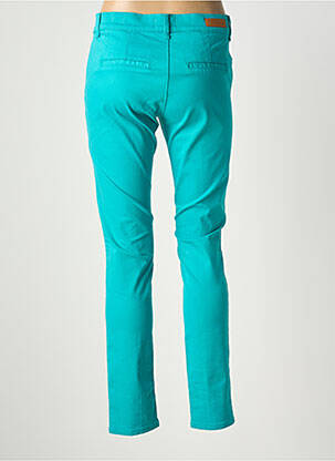 Pantalon chino tissage popeline taille normale bleu HAPPY femme