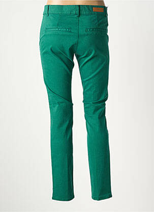 Pantalon chino tissage popeline taille normale vert HAPPY femme