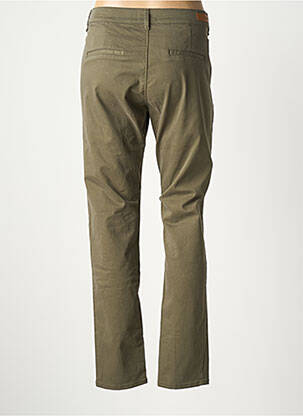 Pantalon chino tissage popeline taille normale vert fonce HAPPY femme