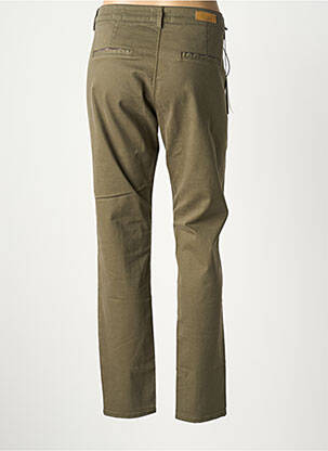 Pantalon chino tissage popeline taille normale vert HAPPY femme