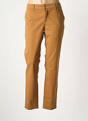 Pantalon chino tissage popeline taille normale jaune HAPPY femme