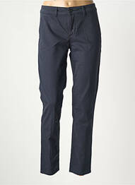 Pantalon chino tissage popeline taille normale bleu HAPPY femme