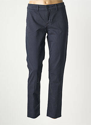 Pantalon chino tissage popeline taille normale bleu HAPPY femme