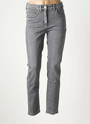 Jeans coupe slim stretch taille normale gris ZRS TIMELESS femme