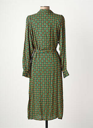 Robe mi-longue coupe fluide manches longues vert KING LOUIE femme