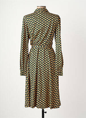 Robe mi-longue coupe fluide manches longues vert KING LOUIE femme