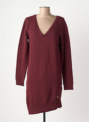 Robe pull coupe droite manches longues rouge LPB femme