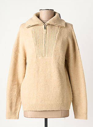 Pull coupe cintrée manches longues beige LPB femme