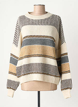 Pull col rond manches longues beige PAKO LITTO femme