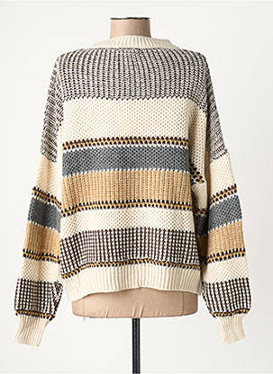 Pull col rond manches longues beige PAKO LITTO femme