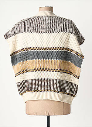 Pull resserrée sur le bas sans manche beige PAKO LITTO femme