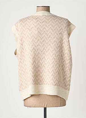 Pull col v sans manche beige PAKO LITTO femme