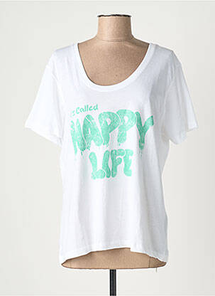 Top manches courtes manches courtes blanc HAPPY femme