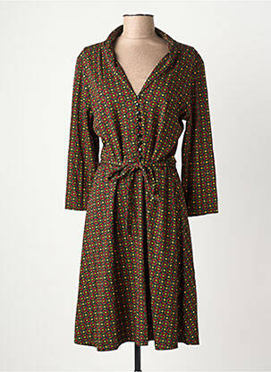Robe mi-longue imprimé fantaisie manches longues rouge KING LOUIE femme