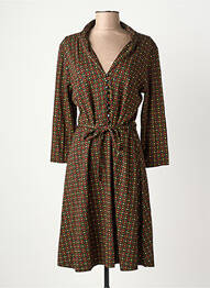 Robe mi-longue imprimé fantaisie manches longues rouge KING LOUIE femme