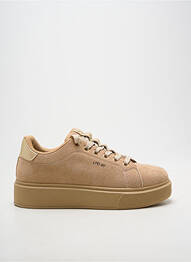 Baskets tissage satiné talon de 4 à 6cm beige LPB 89 femme