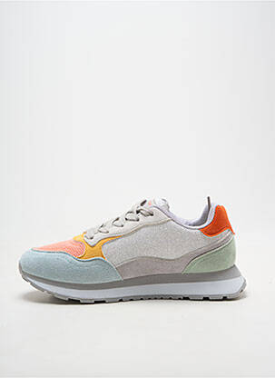 Baskets tissage satiné talon plat jusqu'à 3cm gris LES P'TITES BOMBES femme
