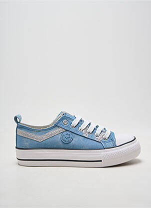 Baskets tissage tissage pailleté talon plat jusqu'à 3cm bleu LES P'TITES BOMBES femme