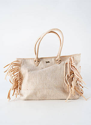 Sac fermeture zippée forme cabas beige LPB femme