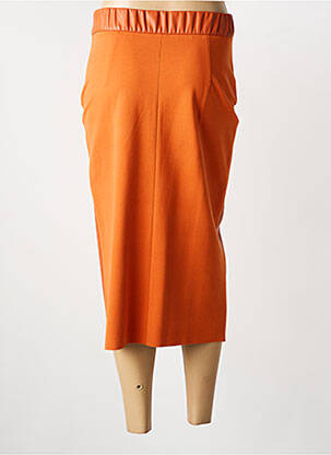 Jupe mi-longue fermeture zip latéral orange LIVIANA CONTI femme