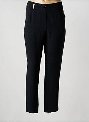 Pantalon droit fermeture zippée sous rabat boutonné noir ATOS LOMBARDINI femme