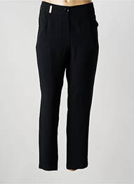 Pantalon droit fermeture zippée sous rabat boutonné noir ATOS LOMBARDINI femme