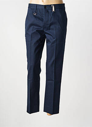 Pantalon 7/8 fermeture zippée sous rabat avec crochet bleu HIGH femme