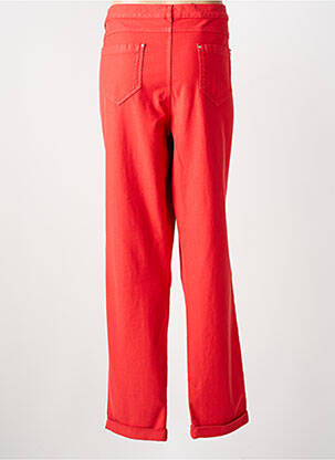 Pantalon droit fermeture zippée sous rabat boutonné rouge MARINA RINALDI femme