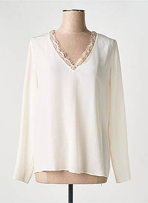 Top coupe fluide manches longues beige PINKO femme