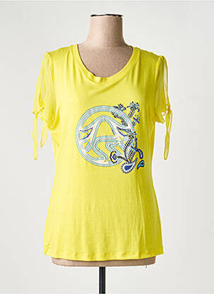 T-shirt sérigraphie avec strass manches courtes jaune SPORTALM femme