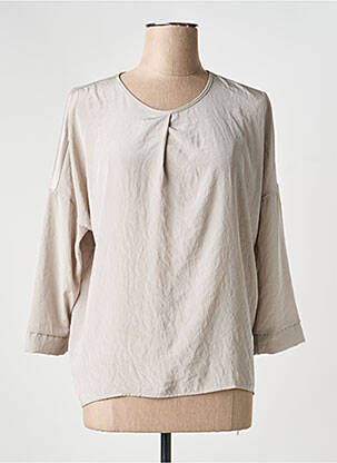 Blouse col rond manches 3/4 gris LUISA CERANO femme