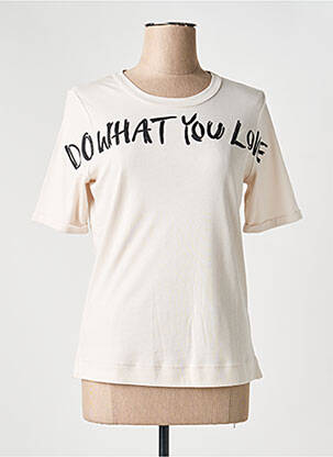 T-shirt stretch manches courtes beige LUISA CERANO femme
