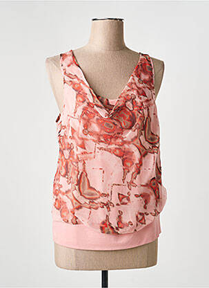 Top tissage crêpe sans manche rose LAUREN VIDAL femme