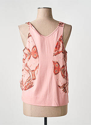 Top tissage crêpe sans manche rose LAUREN VIDAL femme