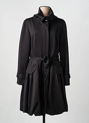 Manteau long coupe cintrée sans capuche noir JOSEPH RIBKOFF femme