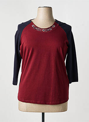 T-shirt stretch manches 3/4 rouge BASLER femme