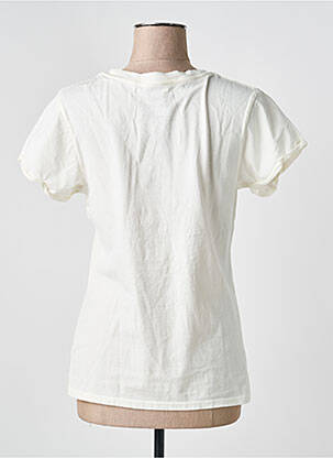 T-shirt sérigraphie manches courtes beige RECYCLED KARMA femme