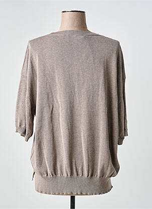Pull tissage chiné manches 3/4 marron PHISIQUE DU ROLE femme
