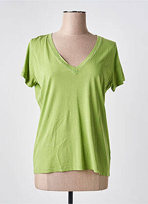 T-shirt col v manches courtes vert MAYJUNE femme