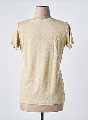 T-shirt col v manches courtes beige MAYJUNE femme