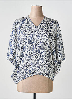 Blouse imprimé fleurs manches 3/4 bleu HIGH femme