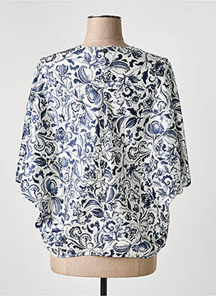 Blouse imprimé fleurs manches 3/4 bleu HIGH femme