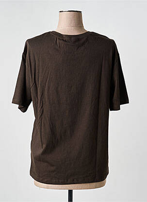 T-shirt sérigraphie avec strass manches courtes marron MOS MOSH femme