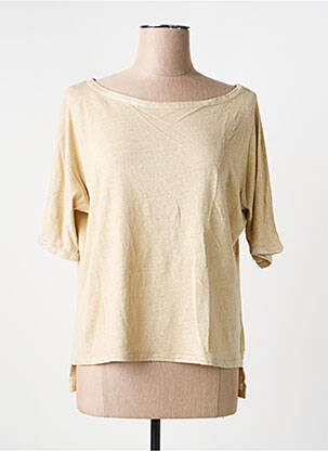 T-shirt coupe cintrée manches courtes beige MAYJUNE femme