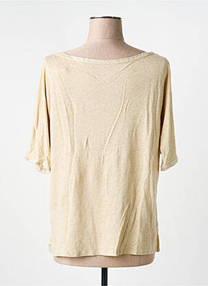 T-shirt coupe cintrée manches courtes beige MAYJUNE femme