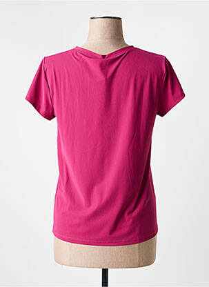 T-shirt col v manches courtes rose INDIES femme